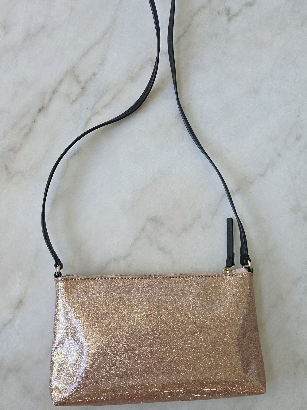 Kate Spade Mavis Street Amy Glitter Crossbody Bag Rose Gold - Picture 9 of 12